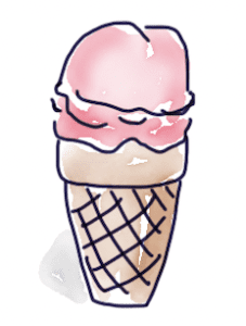 Strawberry Ice Cream Cone 