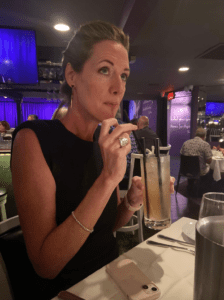 Jodi Wellman trying her first Long Island Iced Tea