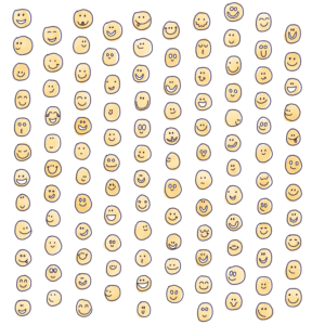 114 Happy Faces and 1 Unhappy Face