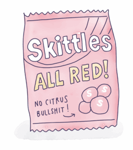 All-Red Skittles. Finally.