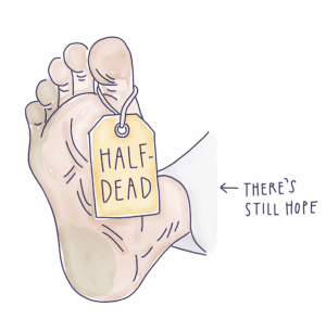 Half-Dead Toe Tag